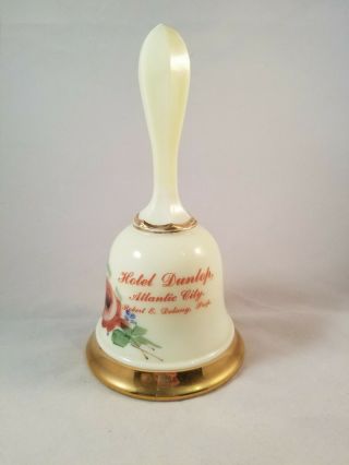 Antique Custard Roses Heisey Souvenir Hotel Dunlop Atlantic City Jersey Bell