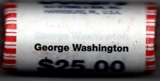 2007 P George Washington $1 Uncirculated Bank Roll N F String Wrapper 25 Coins