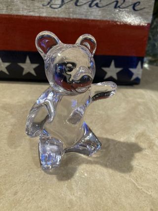 Daum Sitting Teddy Bear Sculpture Clear Crystal Figurine Made In France