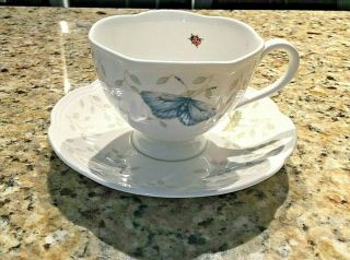 1 - Lenox Butterfly Meadow Footed Cup And Saucer Set