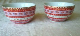 Set Of 2 Pip Home Handle - Less 3 1/4 Oz.  Tea Cups/small Bowls Fine Porcelain L2