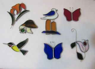 7 Tiffany Stained Glass Collectors Society Suncatchers Flower Bird Butterfly