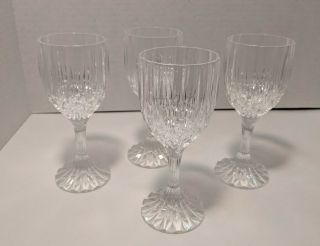 Mikasa Crystal Park Lane 6 3/8 Inch Cut Glass Wine Goblets - Set Of 4