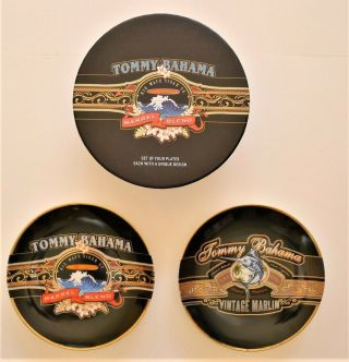 Nib Tommy Bahama Cigar Band Barrel Blend Plates Set Of 2 (2 Are Missing)