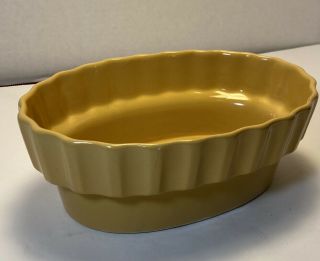 Vtg Hull Yellow Mustard Drip Fluted Oval Planter Dish Collectible Usa I - 21