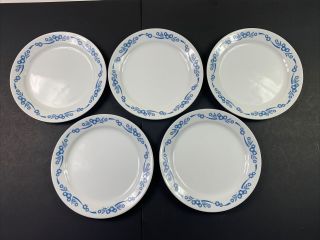 Set Of 5 Vintage Corelle By Corning Blue Cornflower Dinner Plates 10.  25 "