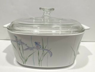 Vintage Corning Ware Shadow Iris 3 Qt.  A - 3 - B Casserole Dish With A - 9 - C Lid