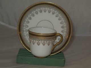 Royal Cauldon H1640 Greek Key Demitasse Coffee Cup & Saucer Set (s) Collamore Ny