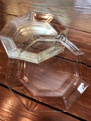 Set Of 4 Vintage Arcoroc France Clear Tempered Glass Salad Plate 7.  25 "