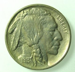 1913 Indian Head (buffalo) 5 Cent Nickel - Type 1 Standing On Mound - Unc