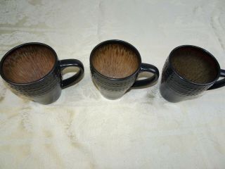3 Pfaltzgraff Cambria Mugs Everyday Stoneware Designer 4 1/2 " Tall
