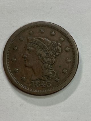 1845 Braided Hair Large Cent United States Of America