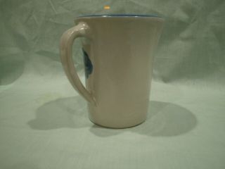 Vintage M A Hadley blue horse pottery mug large 12oz flare design (second of 2) 3