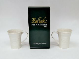 Set Of 2 Belleek Claddagh 10 Oz Mugs B7306