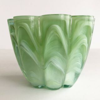 ECOGLASS JADITE GREEN HAND BLOWN GLASS CANDLE VOTIVE BOWL RECYCLED GLASS SPAIN 2