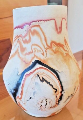 Nemadji Pottery Swirl 6 1/2 " T Vase
