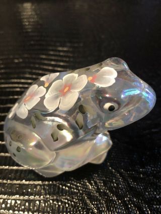 Fenton Art Glass Hand Painted Crystal Carnival Frog