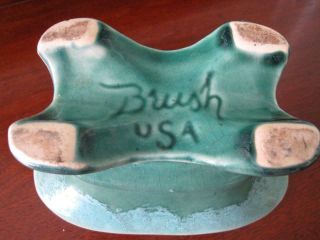 BRUSH Pottery USA Green Drip Edge Oval Footed Planter No Chips No Cracks 3
