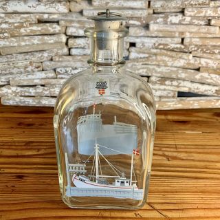Holmegaard Denmark Glass Fishing Boat Bottle Mondavi Cork Puller