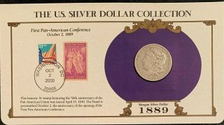 1889 Morgan Silver Dollar U.  S.  Postal Commemorative Stamp Set,  Rare 3/33c Stamps