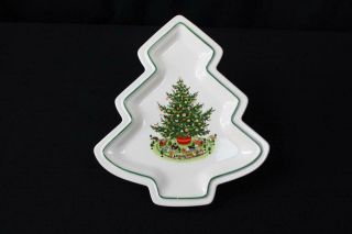 Pfaltzgraff Heritage Christmas Tree Shaped Plate Serving Tray Appetizers Exccond