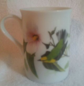 Audubon Godinger Blue Winged Warbler Mug Set of 2 China Coffee Cup Mugs 2