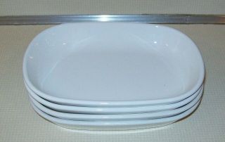 Set Of 4 Corning Ware White P - 140 - B Oval Sidekick Snack Plate Dish 4 1/2 - 6 3/4