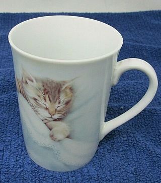 Vintage Otagiri Japan Coffee Mug Hand Painted Cute Kitten Bob Harrison Design