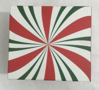 Bia Set Of 4 Mugs Candy Cane Peppermint Red Green Striped
