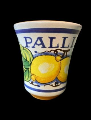 Luscious Lemon Pallini Shot Glass Deruta Italy Collectible Functional Shot Glass