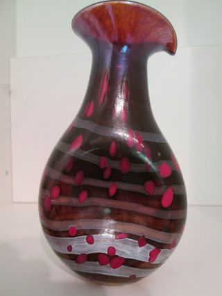 Freeform British Studio/art Glass Vase Handblown Unusual Shape Signed