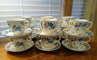 12 Laura Ashley Hazelbury Floral Cup & Saucers Staffordshire Individually