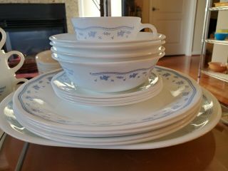 Corning Corelle - Morning Blue - 18 Piece Dinnerware Set With Meat Platter