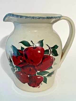 Home & Garden Party Apple Pitcher 7 3/4 " T & 5 1/2 W Rim 2000 Usa Retired -