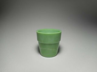 Westite Wide Band Green Marbled Small Glass Flower Pot With Interior Ribs.