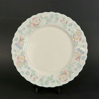 Arcopal Champetre Dinner Plate Pink & Blue Flowers Scalloped Edge France