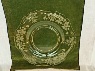 1930 ' s Yellow Cambridge Depression Glass Etched Apple Blossom Dinner Plates 10 