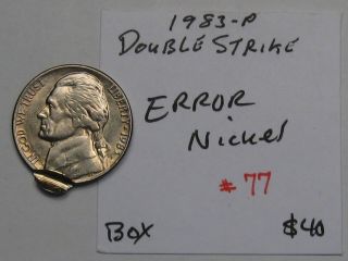 ERROR Nickel: 1983 - p Double Strike.  77 2