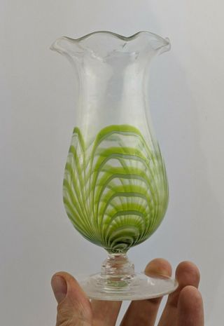 Art Nouveau Vaseline Glass Vase - Possibly Walsh Walsh Powell Webb Whitefriars ?