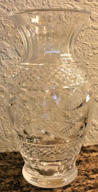 Vintage Waterford Crystal 9 " Specialty Vase Similar To Glandore Made In Ireland
