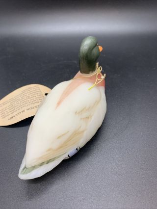Fenton hand painted Mallard duck.  Life like colors W/ Tag 3