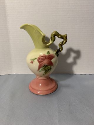 Hull Pottery Chartreuse Woodland Dawn Rose Pitcher