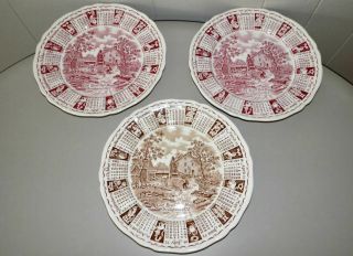 3x Alfred Meakin 1972 Zodiac Calendar Plates Staffordshire England Porcelain