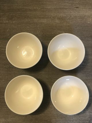 Four (4) Primagera Bowls.  Turquoise Rim.  5 5/8in x 3 in.  Made In Portugal 3