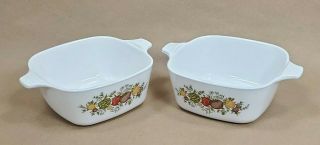 Vintage Corning Ware Set Of 2 Spice Of Life 2 3/4 Cup Small Casserole P - 43 - B