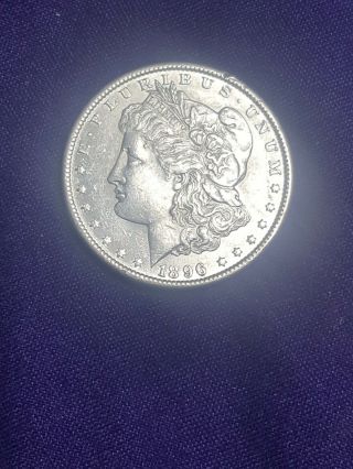 1896 - P U.  S.  Morgan Dollar Silver Coin About Uncirculated