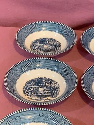 Set Of 6 Royal China CURRIER and IVES FARM GATE Fruit Berry Bowls 5 3/4 