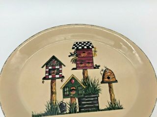 Home And Garden Party Stoneware Platter Birdhouse 13 