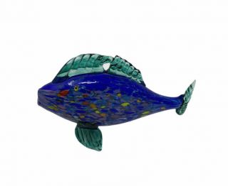 Vintage Murano Style Thames Art Glass Fish Signed Dated 
