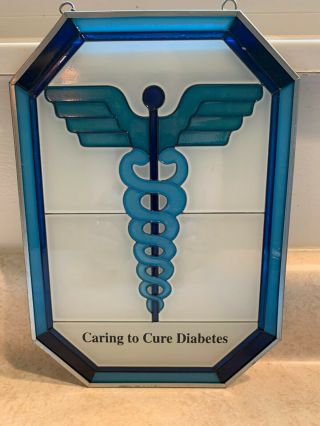 Stained Glass Window Or Wall Hanging Caduceus Symbol